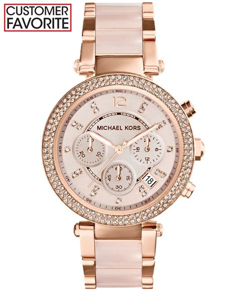 michael kors women's mk5896 parker rose goldtone chronograph|Michael Kors parker chronograph.